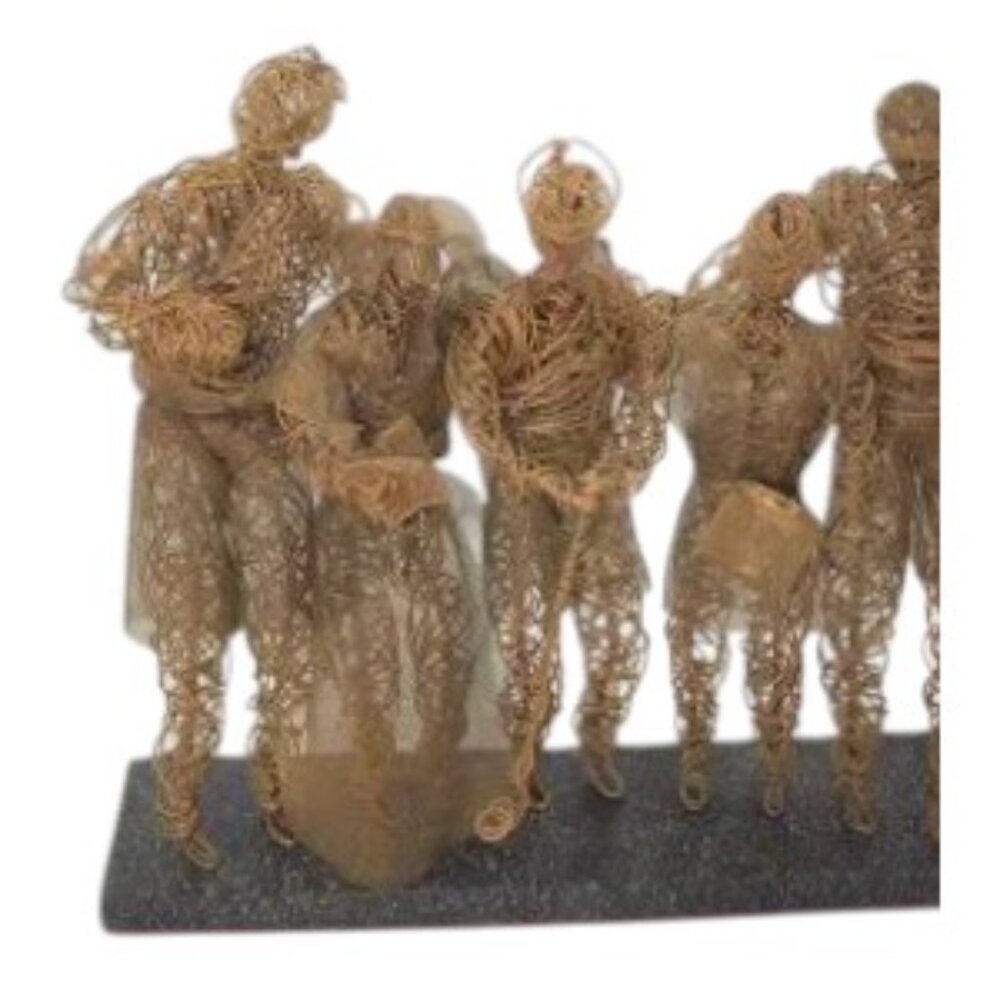 Vintage Sculpture Wire Mesh Sports Cooking Singing Figures Artist Signed - Picture 6 of 9